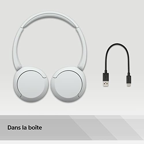 Sony WH-CH520 - Casque Bluetooth sans Fil, Multipoint, Micro intégré - jusqu'à 50 Heures d'autonomie et Charge Rapide - Noir