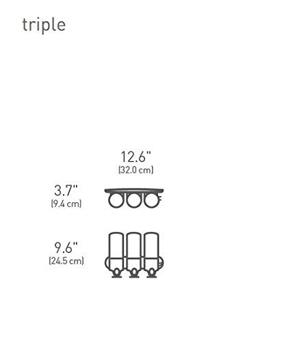 simplehuman Triple Wall Mount Shower Pump, 3 x 15 fl. oz. Shampoo and Soap Dispensers, Stainless Steel