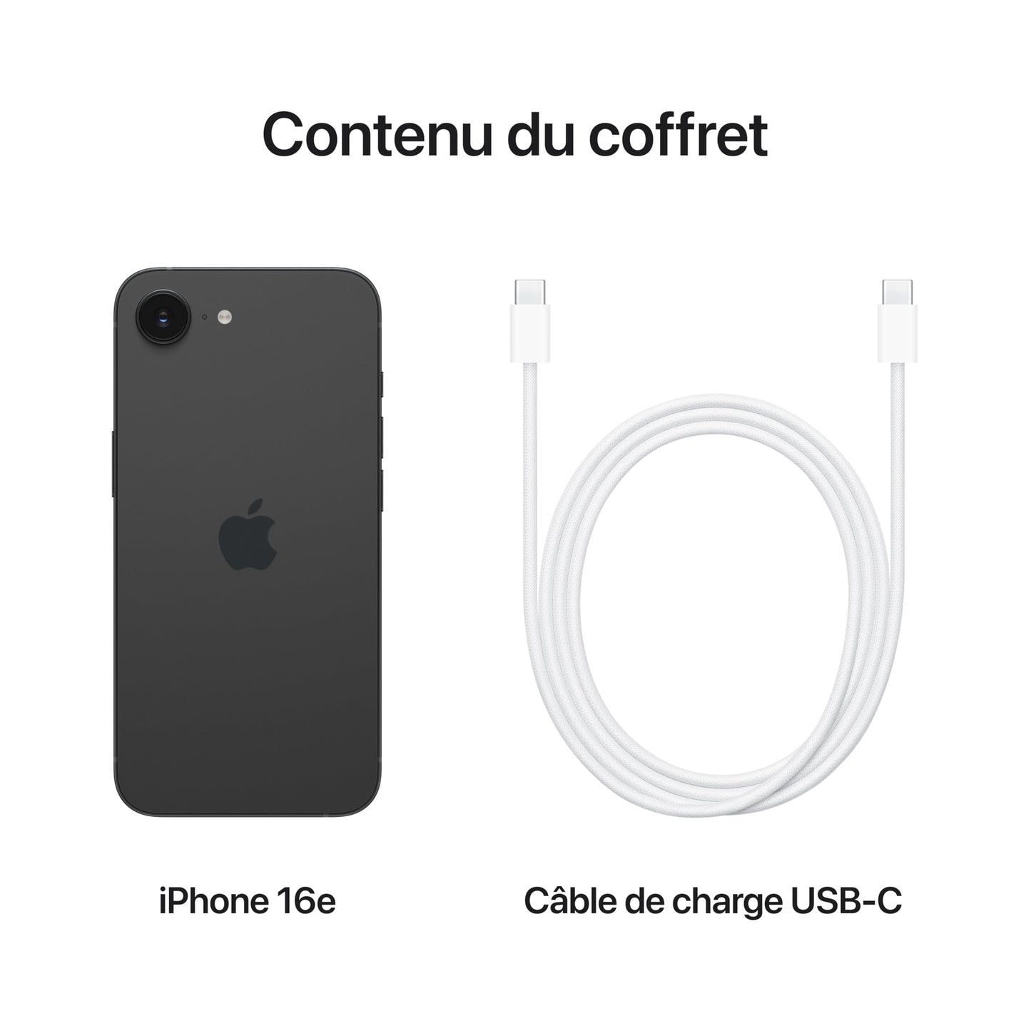Apple iPhone 16e 128 Go : Conçu pour Apple Intelligence, Puce A18, Autonomie de Taille, Caméra Fusion 48 Mpx, Écran Super Retina XDR de 6,1 Pouces; Blanc