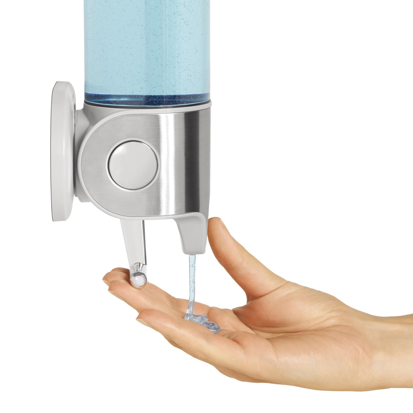 simplehuman Triple Wall Mount Shower Pump, 3 x 15 fl. oz. Shampoo and Soap Dispensers, Stainless Steel