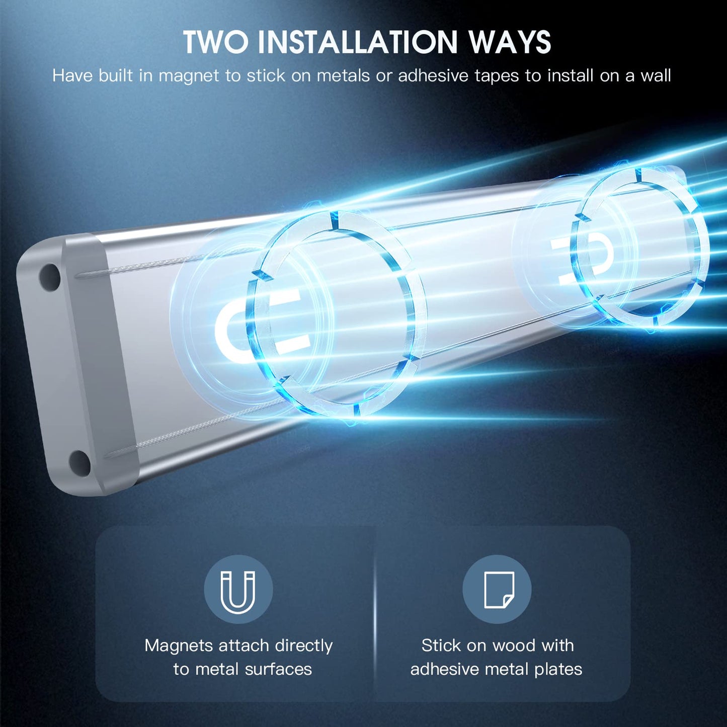 Under Cabinet Lights, 40 LED Rechargeable Battery Operated Motion Sensor Indoor, 2 Pack Magnetic Dimmable Closet, Wireless Under Counter for Kitchen, Stairs
