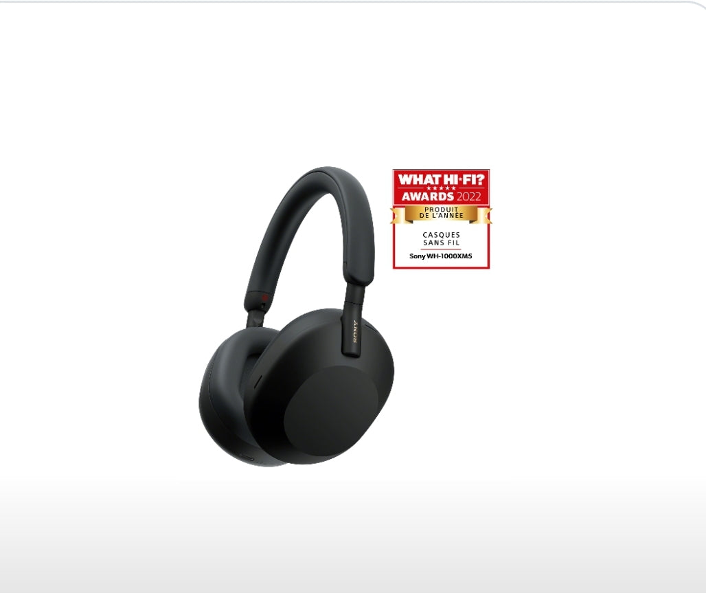 Casque sans fil Sony  WH-1000XM5 à réduction de bruit.